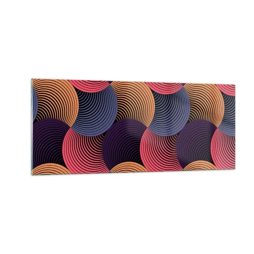 Glastavla - Bild på glas - I en cirkulär rytm - 100x40 cm