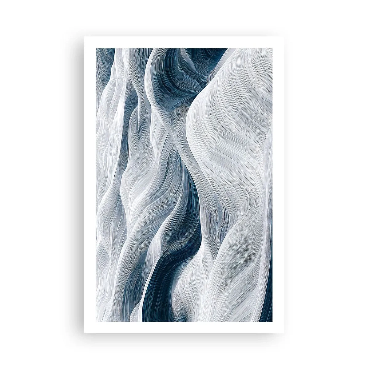 Affisch - Vitblåa vågor - 61x91 cm
