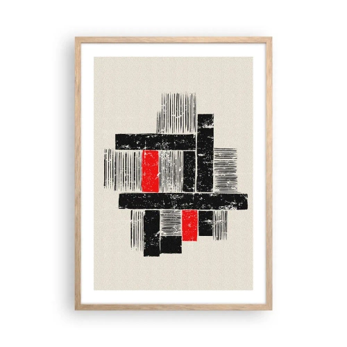 Affisch i ram av ljusek - Rött och svart - 50x70 cm