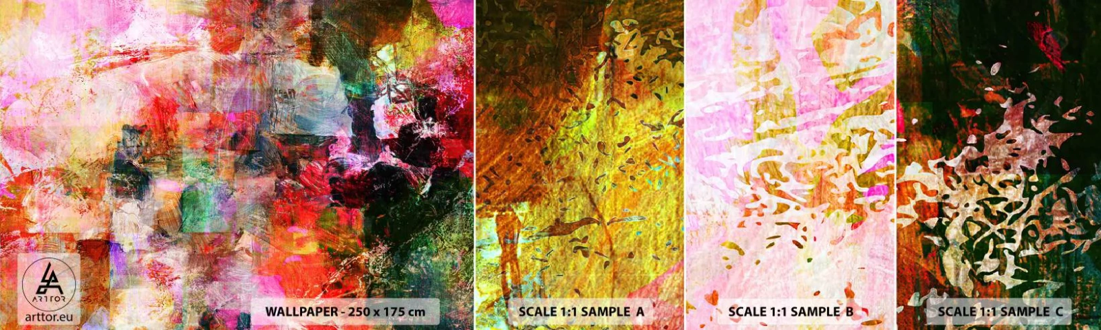 Fototapet Prov Standard Eco - En resa genom det rosa - Abstraktion, Bit, Grafik - 100x30 cm