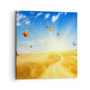 Canvastavla - Bild på duk - Varför vi älskar sommaren? - 70x70 cm