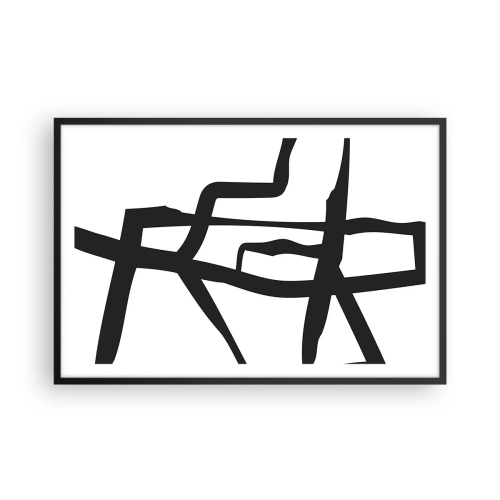 Affisch i svart ram - Svartvit konstruktion - 91x61 cm