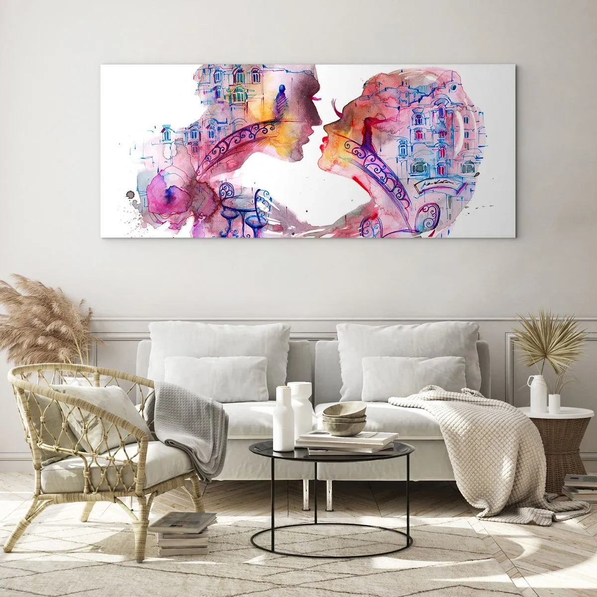 Glastavla - Bild på glas - Suckarnas hemliga bro - 90x30 cm
