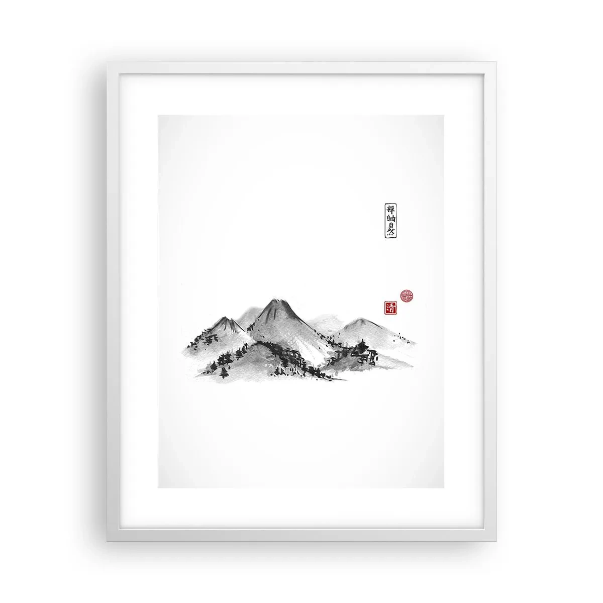 Affisch i vit ram - Bortom fjällen - 40x50 cm