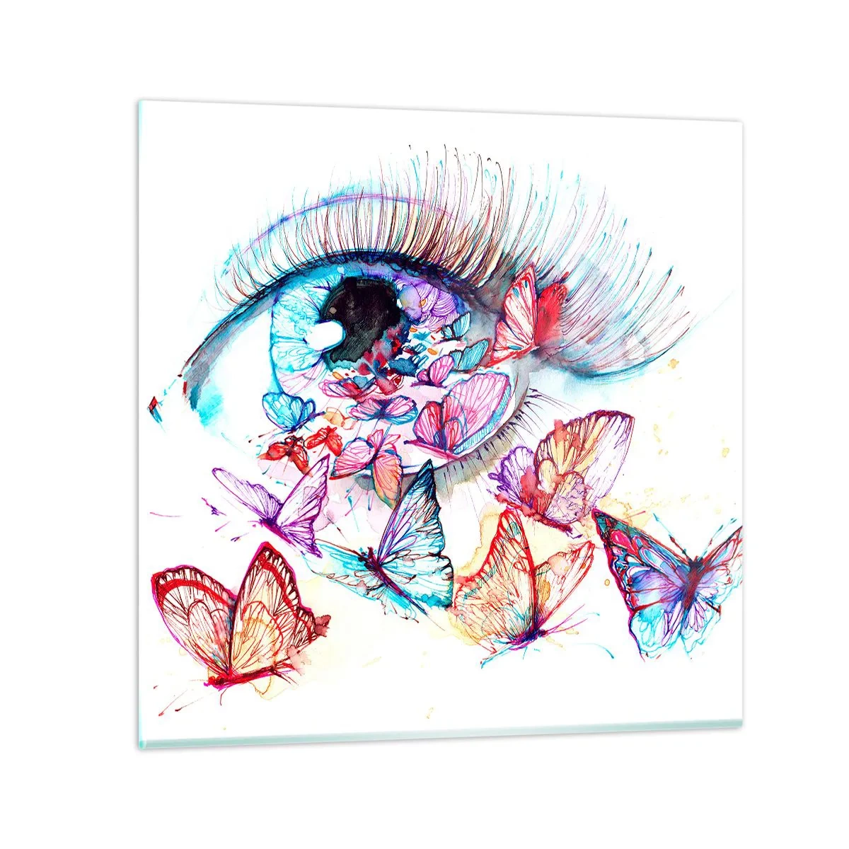 Glastavla - Bild på glas - Ögonens sagolika charm - 70x70 cm