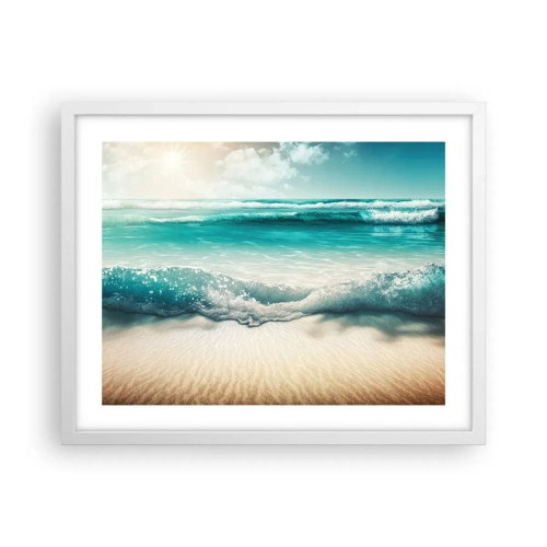 Affisch i vit ram - Lugnet i havet - 50x40 cm