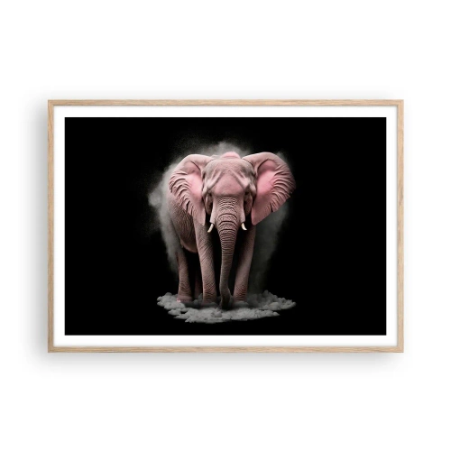 Affisch i ram av ljusek - Tänk inte på en rosa elefant! - 100x70 cm