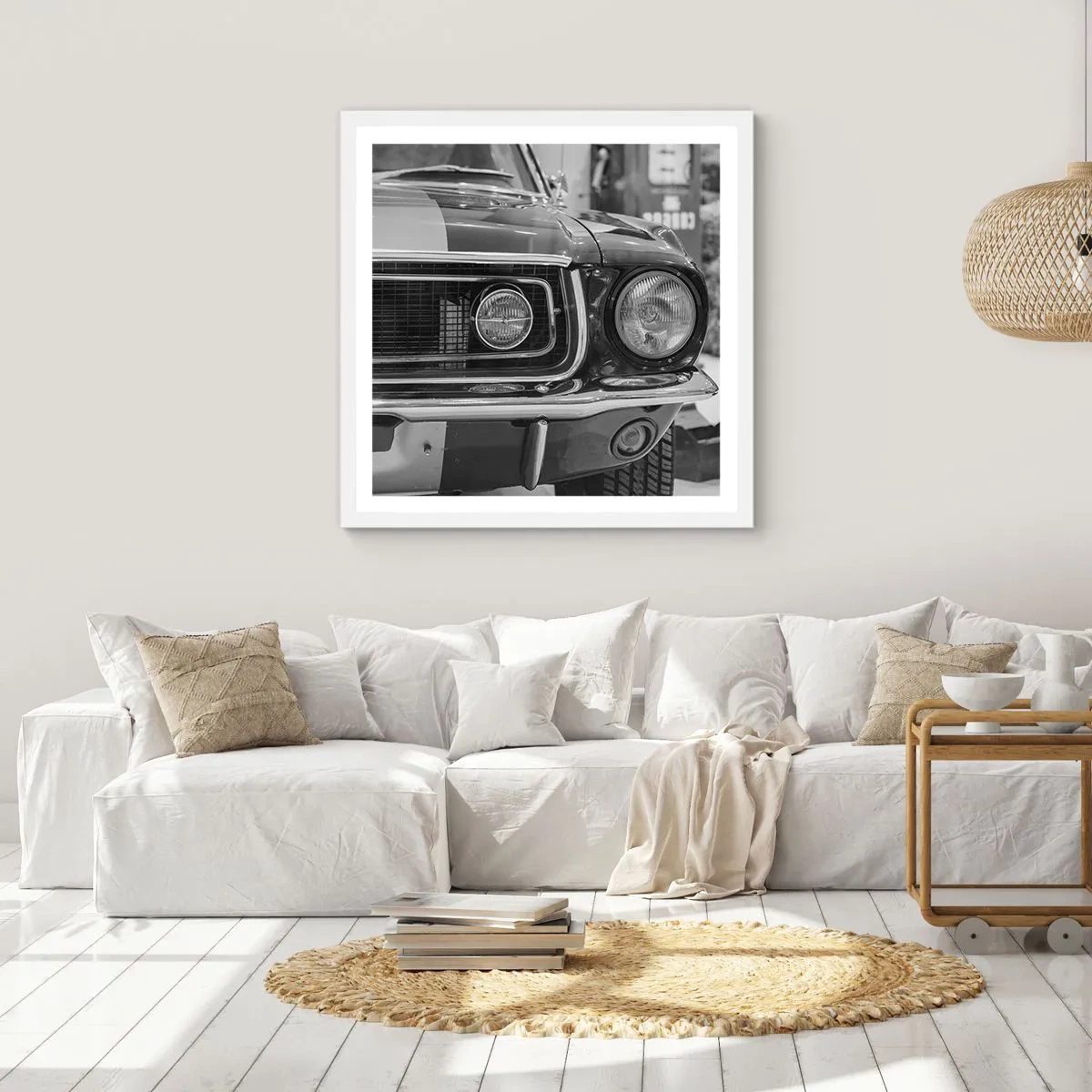 Affisch i vit ram - Kör hårt - 30x30 cm