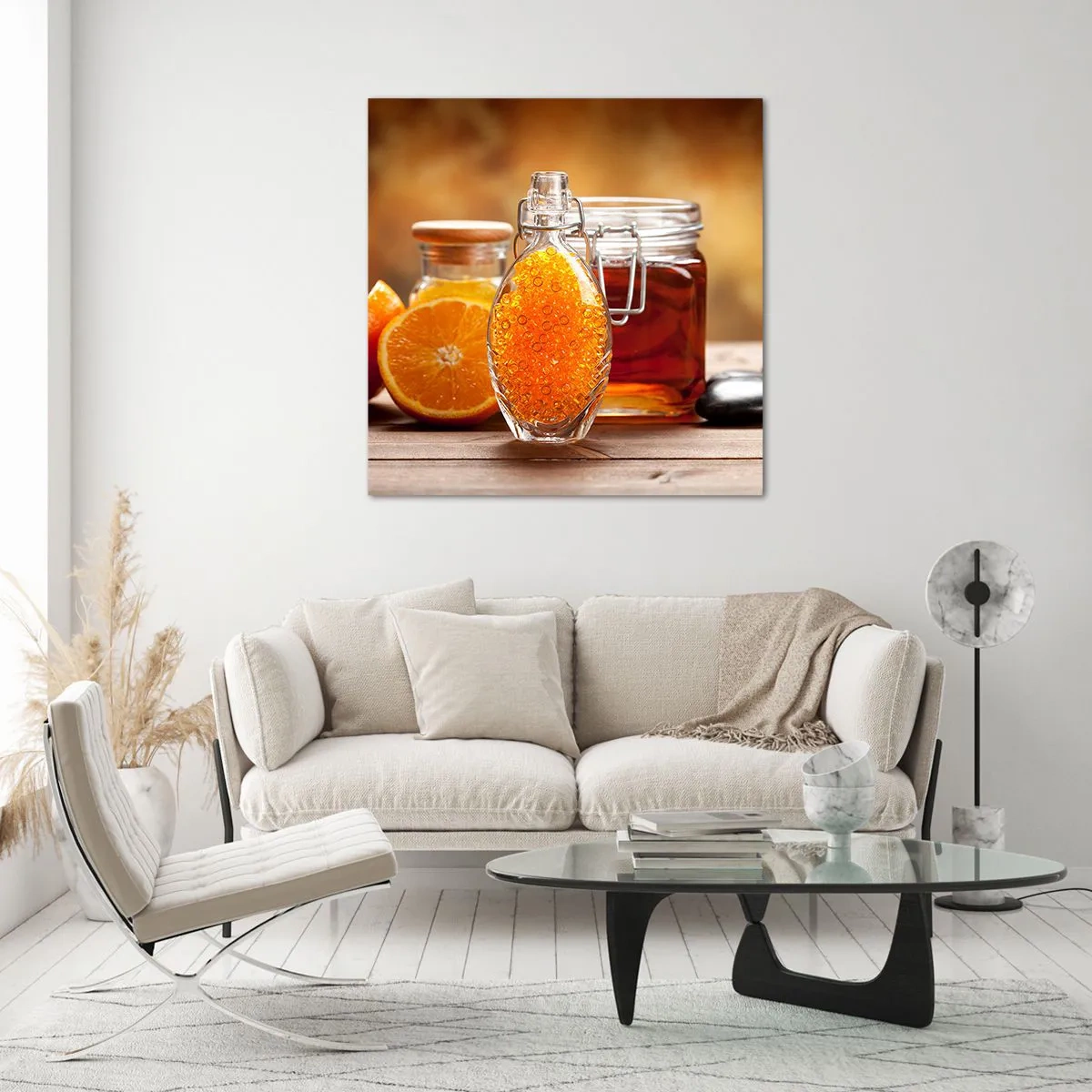 Glastavla - Bild på glas - Soliga smaker och aromer - 50x50 cm