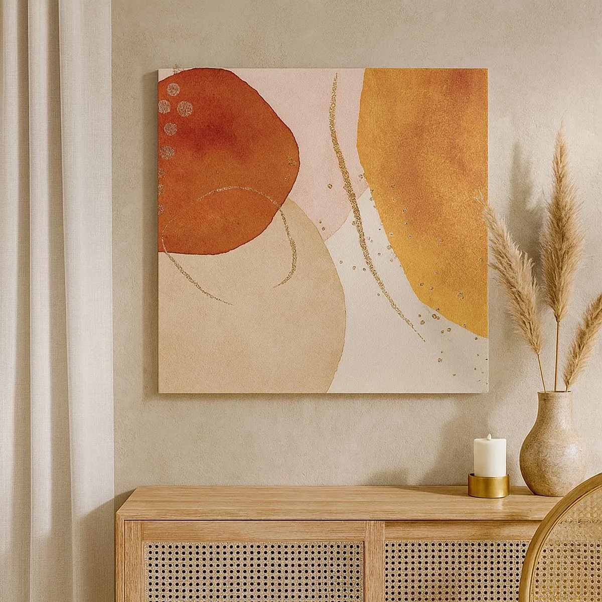 Canvastavla - Bild på duk - Rundhet och rörelse - 30x30 cm