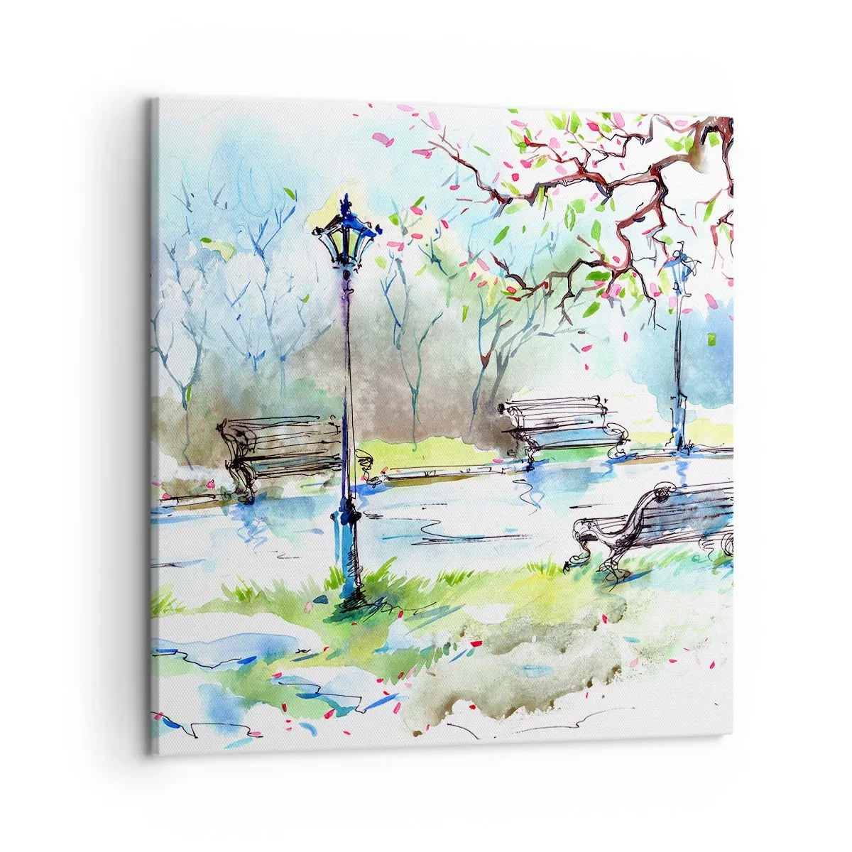 Canvastavla - Bild på duk - Parktystnadens charm - 50x50 cm
