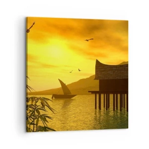 Canvastavla - Bild på duk - Efterlängtad ro - 60x60 cm