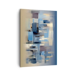 Canvastavla - Bild på duk - Blå konstruktion - 50x70 cm