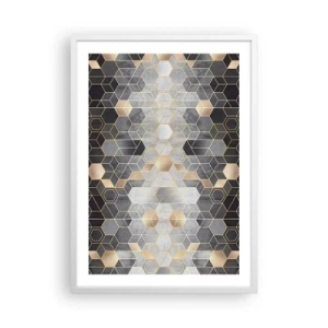 Affisch i vit ram - Diamantkomposition - 50x70 cm
