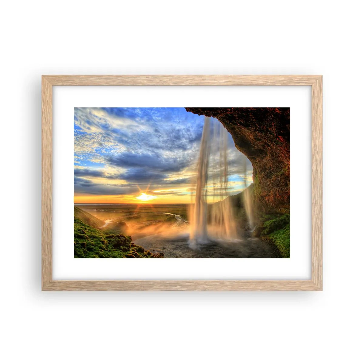 Affisch i ram av ljusek - Världen bakom ridå av droppar - 40x30 cm