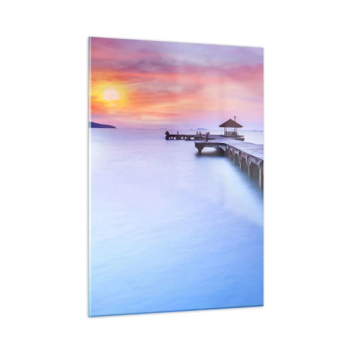 Glastavla - Bild på glas - Lugnets hav ända fram till horisonten - 50x70 cm
