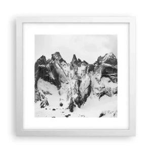 Affisch i vit ram - Granitfarlig bergsrygg - 30x30 cm