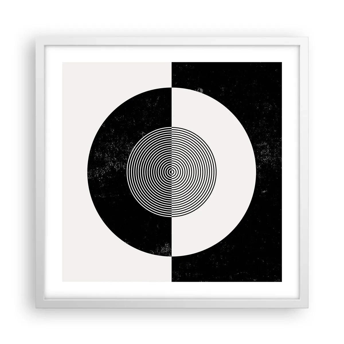 Affisch i vit ram - Harmoni i svart och vitt - 50x50 cm