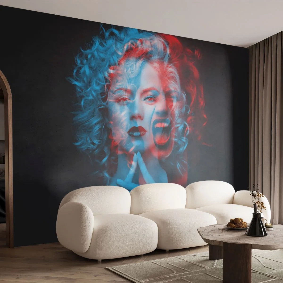 Självhäftande Fototapet Deluxe Sticker - Alter ego - Abstraktion, Kvinna, Kvinnans ansikte - 300x210 cm