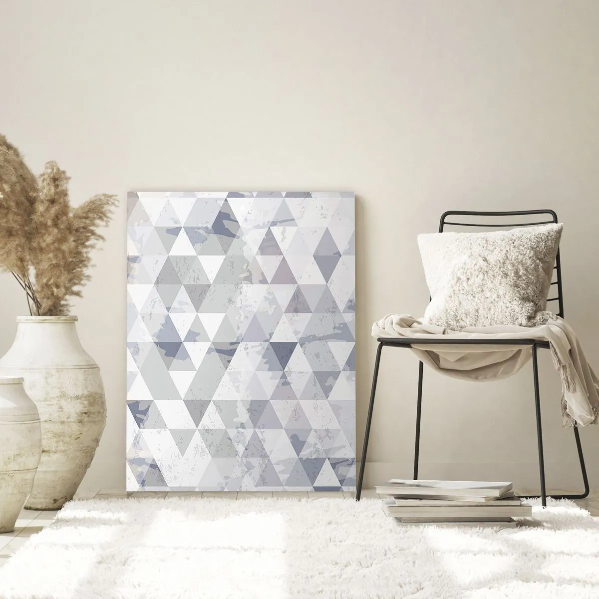 Glastavla - Bild på glas - Trianglar - 70x100 cm
