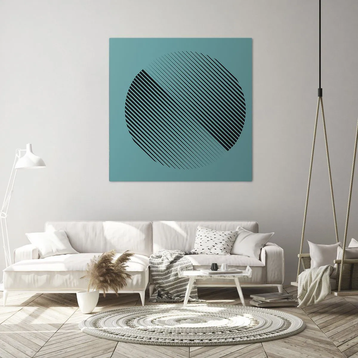 Canvastavla - Bild på duk - Cirkeln - en geometrisk variation - 60x60 cm