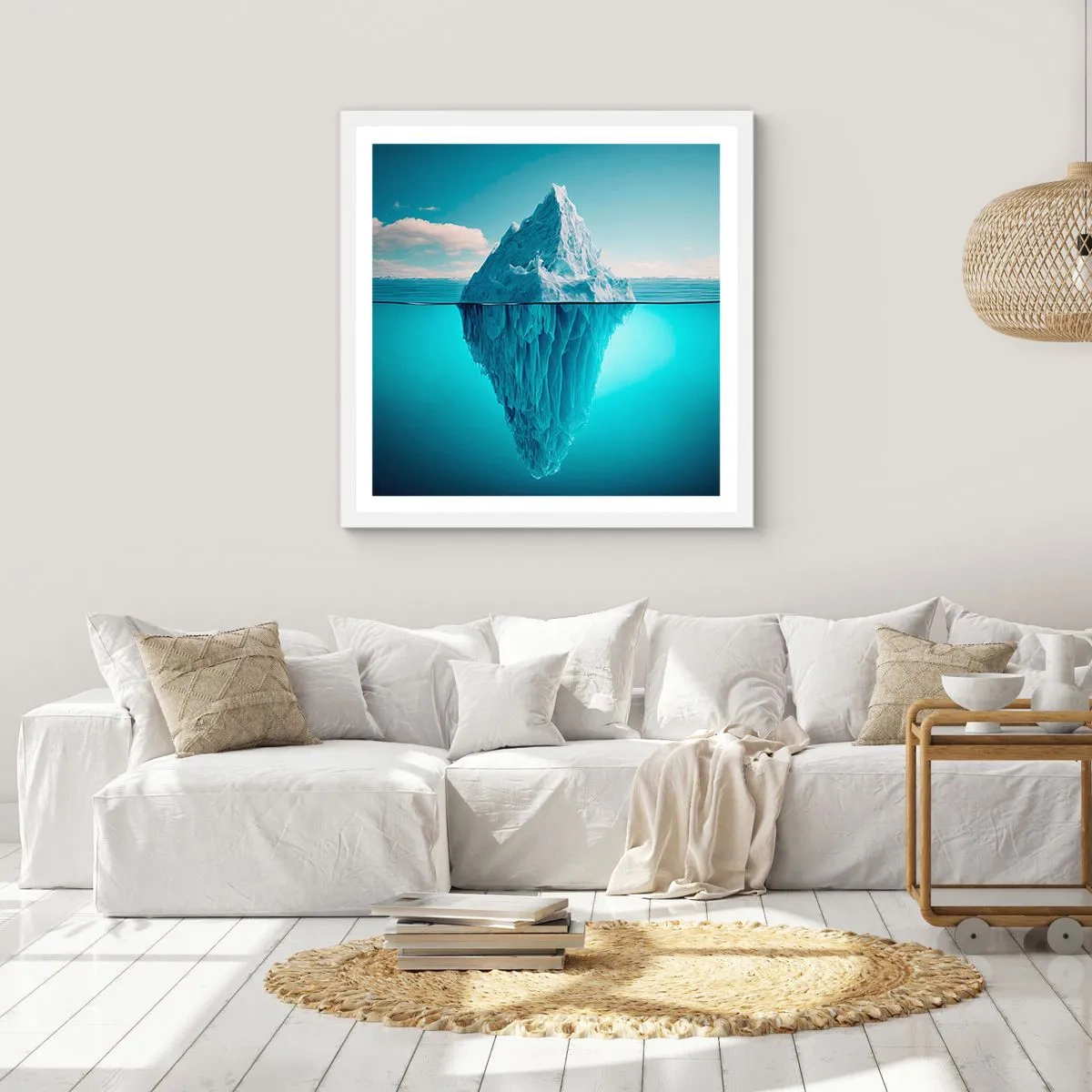 Affisch i vit ram - Isdrottning - 40x40 cm