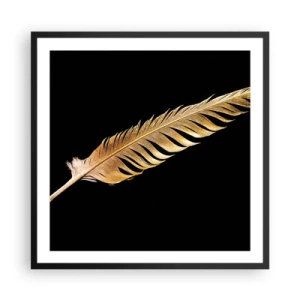 Affisch i svart ram - Fjäder... - 60x60 cm
