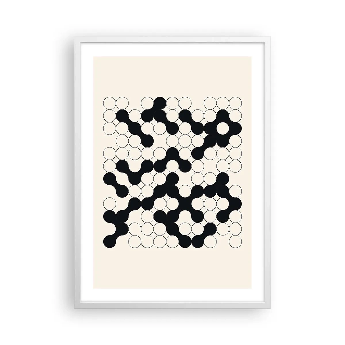 Affisch i vit ram - Kinesiskt spel - variation - 50x70 cm