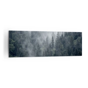 Canvastavla - Bild på duk - Gryning i skogen - 160x50 cm