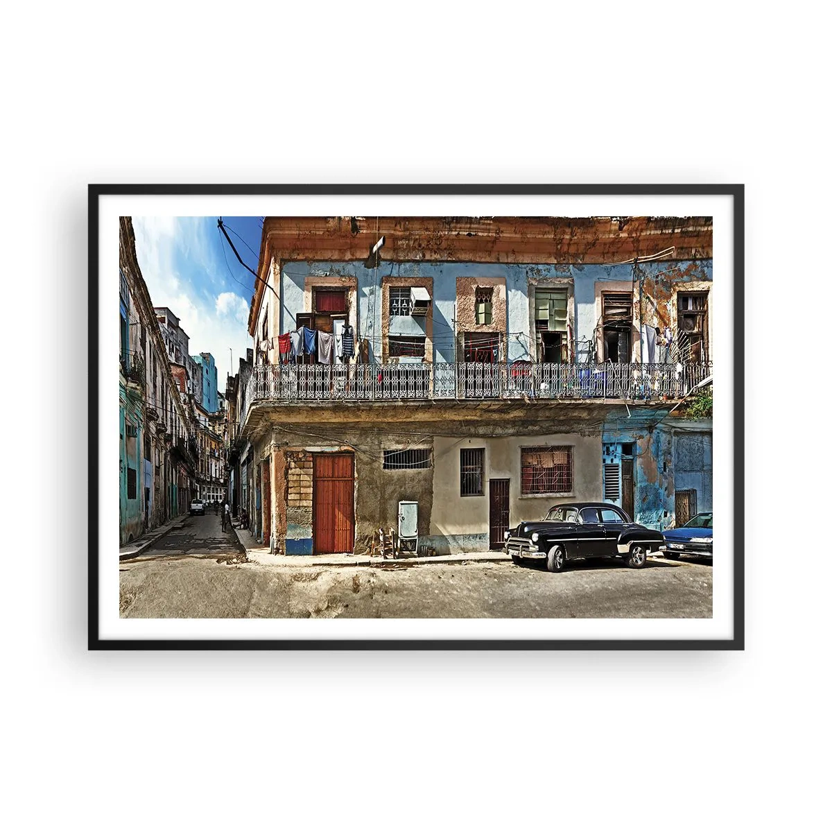 Affisch i svart ram - Havana stämning - 100x70 cm