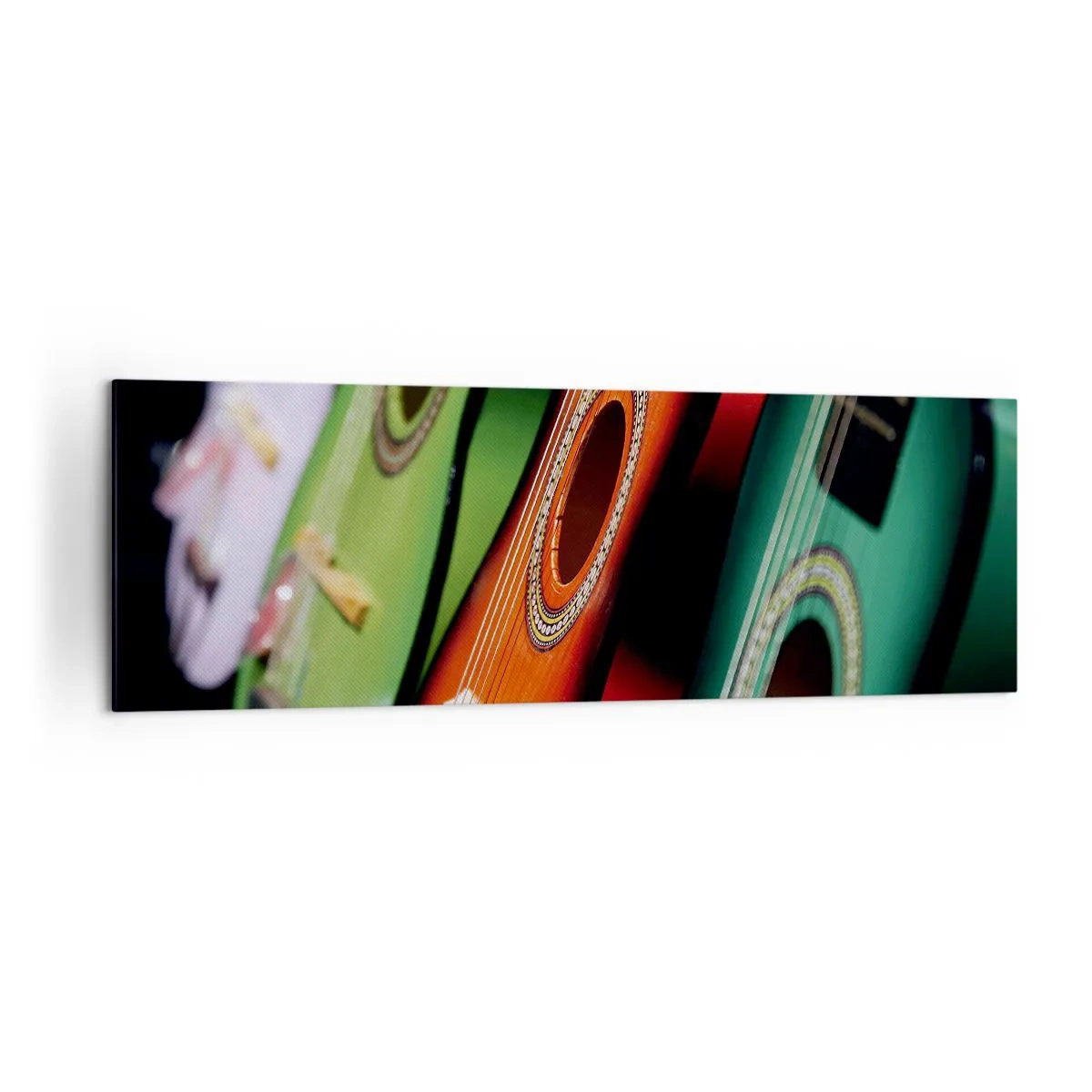 Canvastavla - Bild på duk - Gitarren har flera färger - 160x50 cm