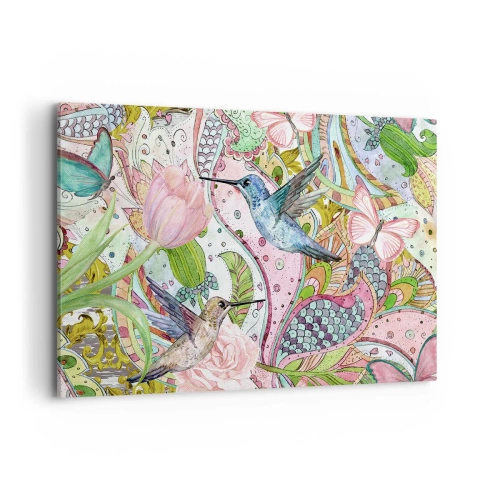 Canvastavla - Bild på duk - Inbäddade i klätterväxter - 100x70 cm