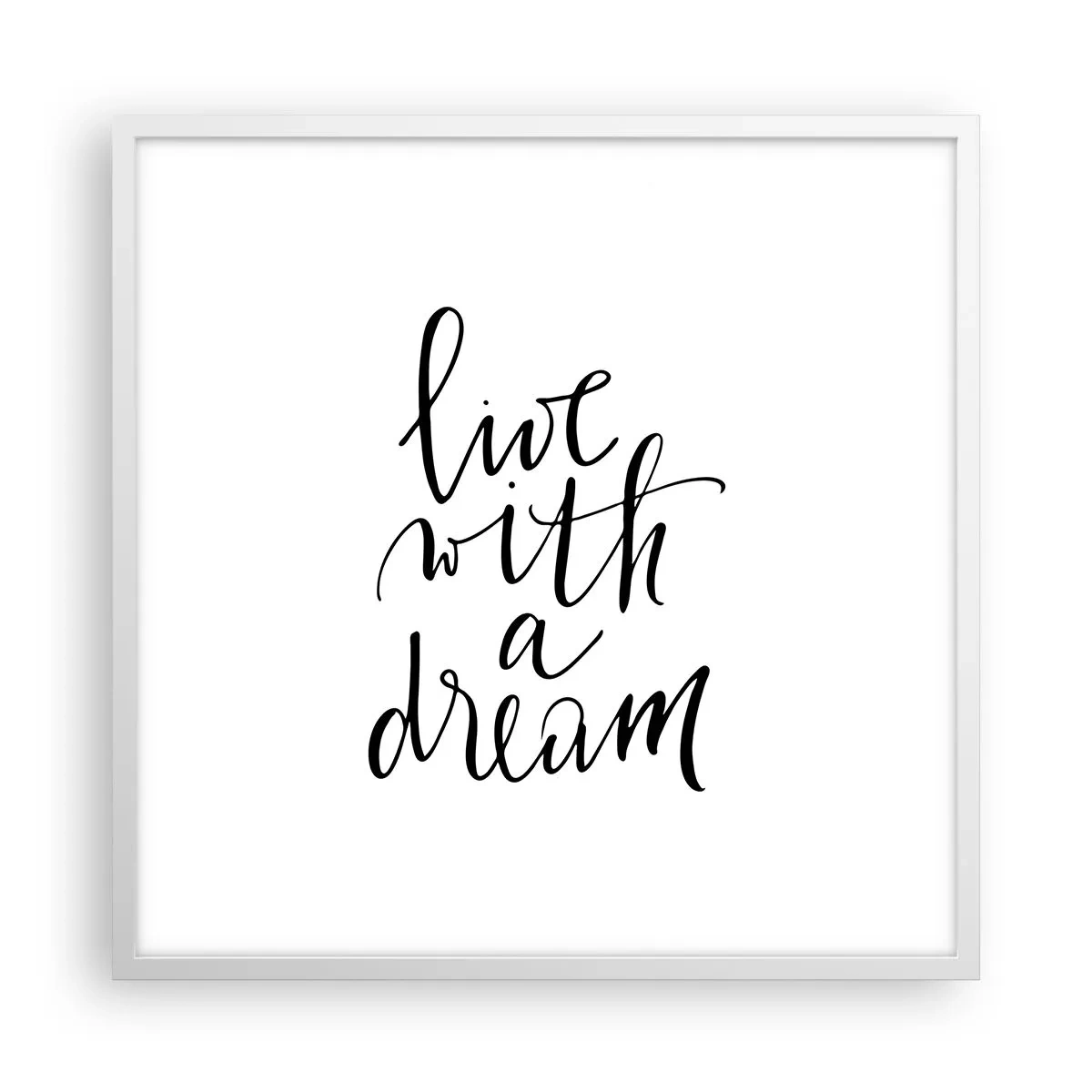 Affisch i vit ram - Of course - 60x60 cm