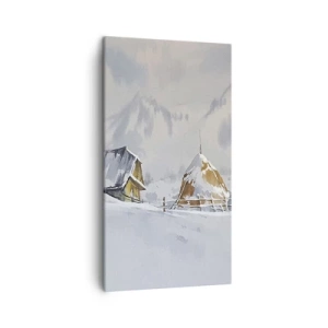 Canvastavla - Bild på duk - I snödalen - 45x80 cm