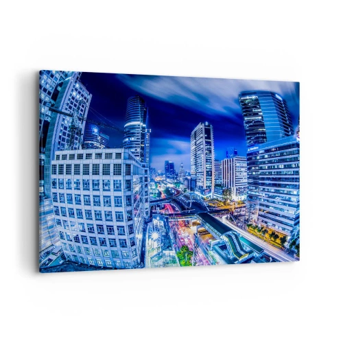 Canvastavla - Bild på duk - Stadens nattrytmer - 100x70 cm