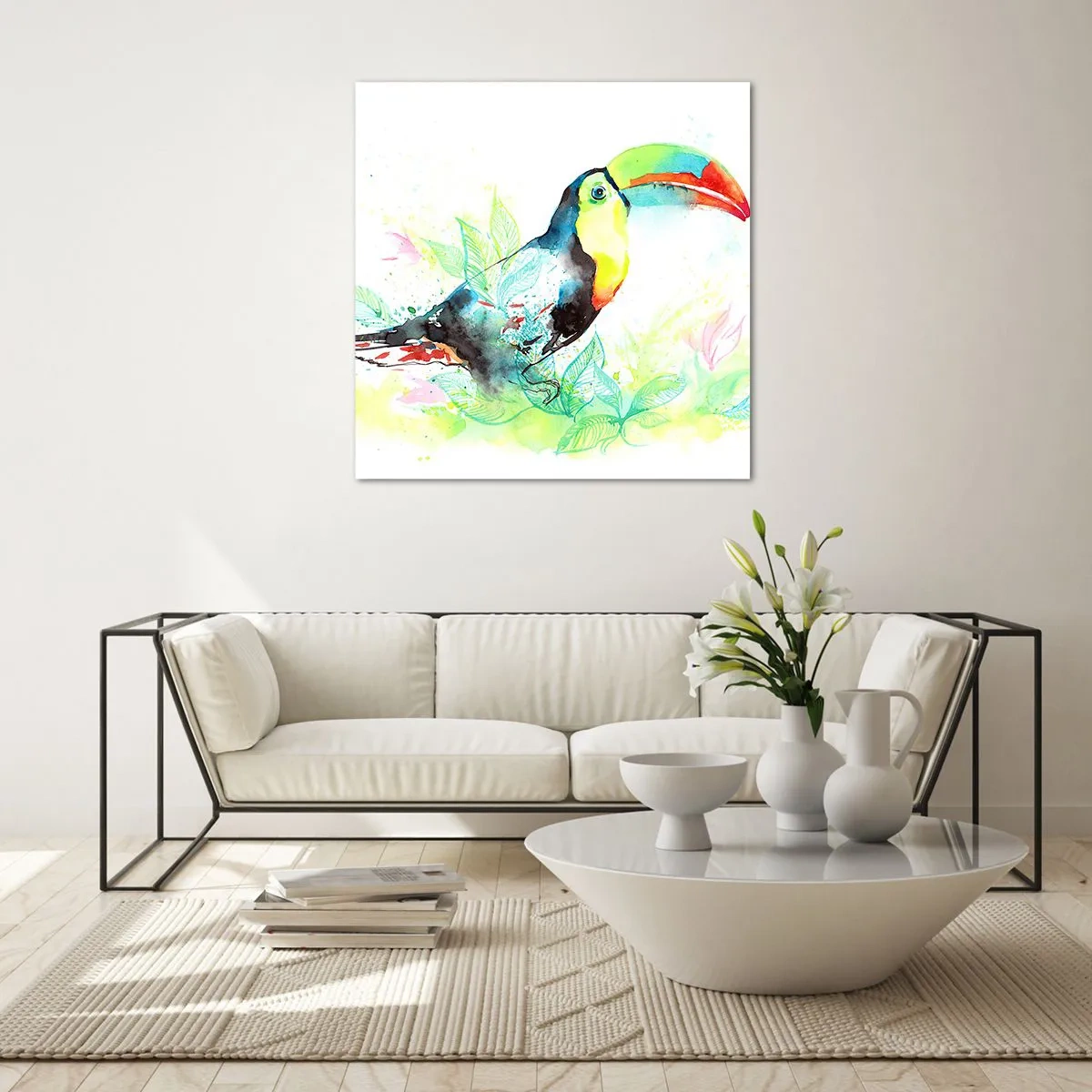 Glastavla - Bild på glas - Färgglad som Sydamerika - 70x70 cm