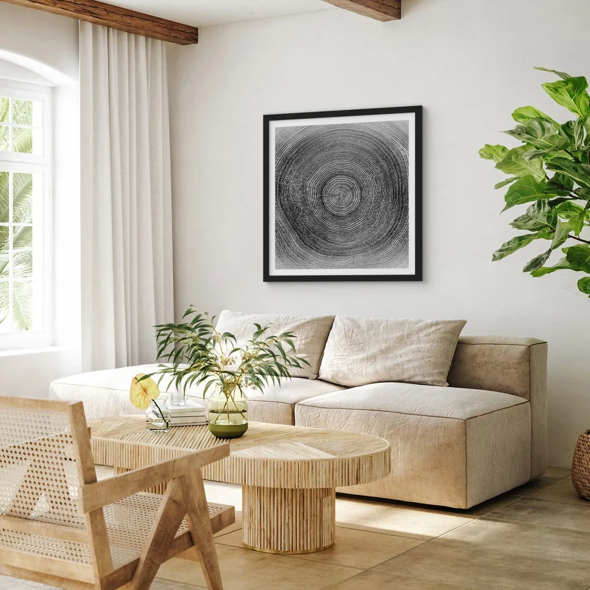 Affisch i svart ram - Ett tecken i tiden - 50x50 cm