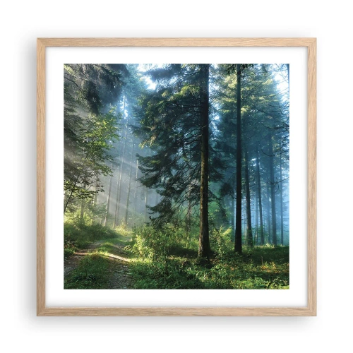 Affisch i ram av ljusek - Strålande på morgonen - 50x50 cm