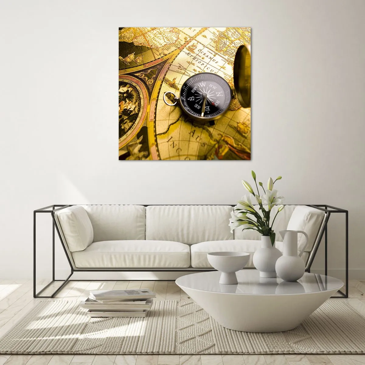 Glastavla - Bild på glas - Kanske till världens ände? - 70x70 cm