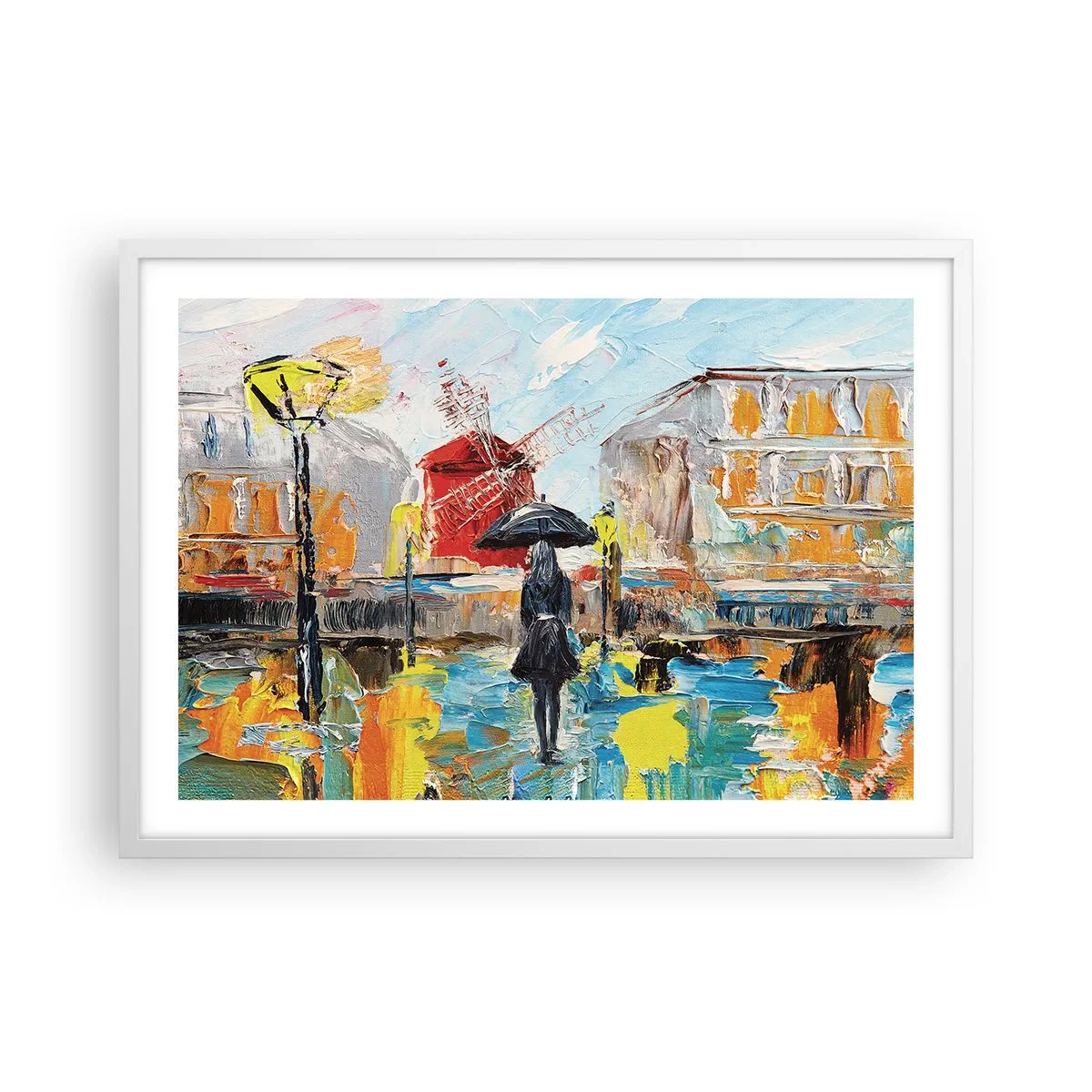 Affisch i vit ram - Parislegender - 70x50 cm