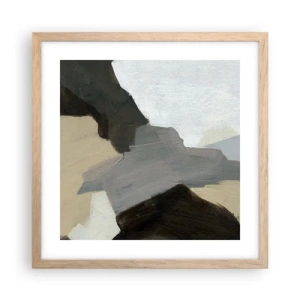 Affisch i ram av ljusek - Abstraktion: avgrening av det gråa - 40x40 cm