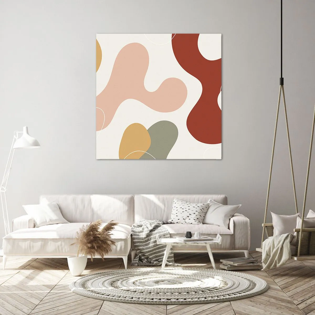 Canvastavla - Bild på duk - Ornamental zig-zack? - 70x70 cm