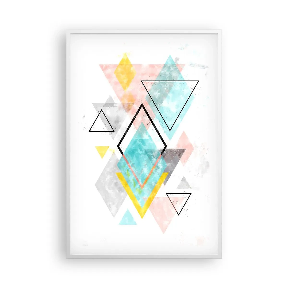 Affisch i vit ram - Geometriskt spel - 61x91 cm