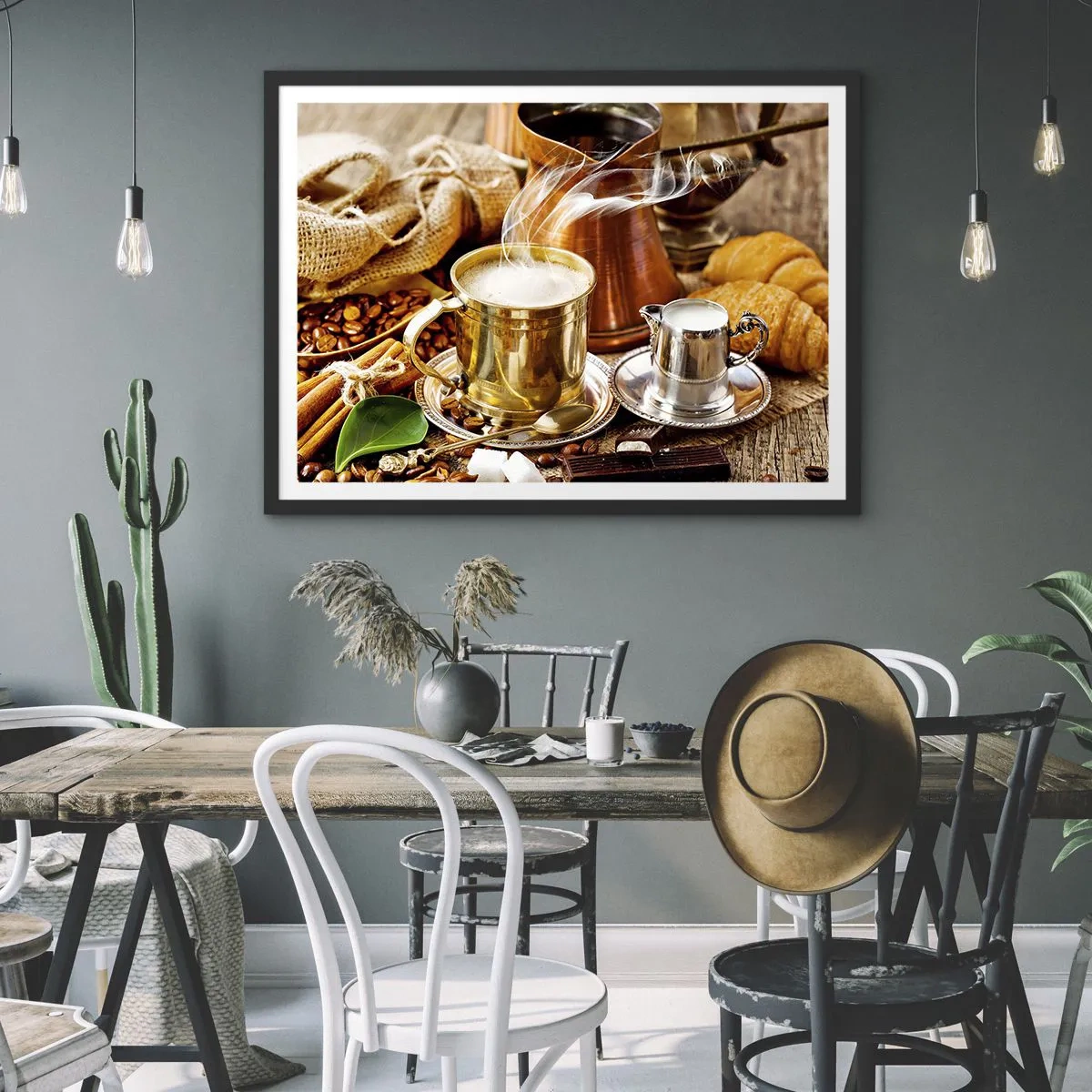 Affisch i svart ram - Ha en trevlig dag! - 70x50 cm