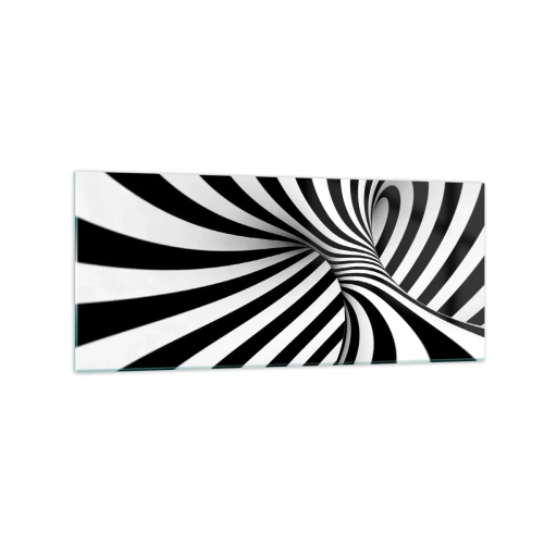 Glastavla - Bild på glas - Komposition: dansande rum - 120x50 cm