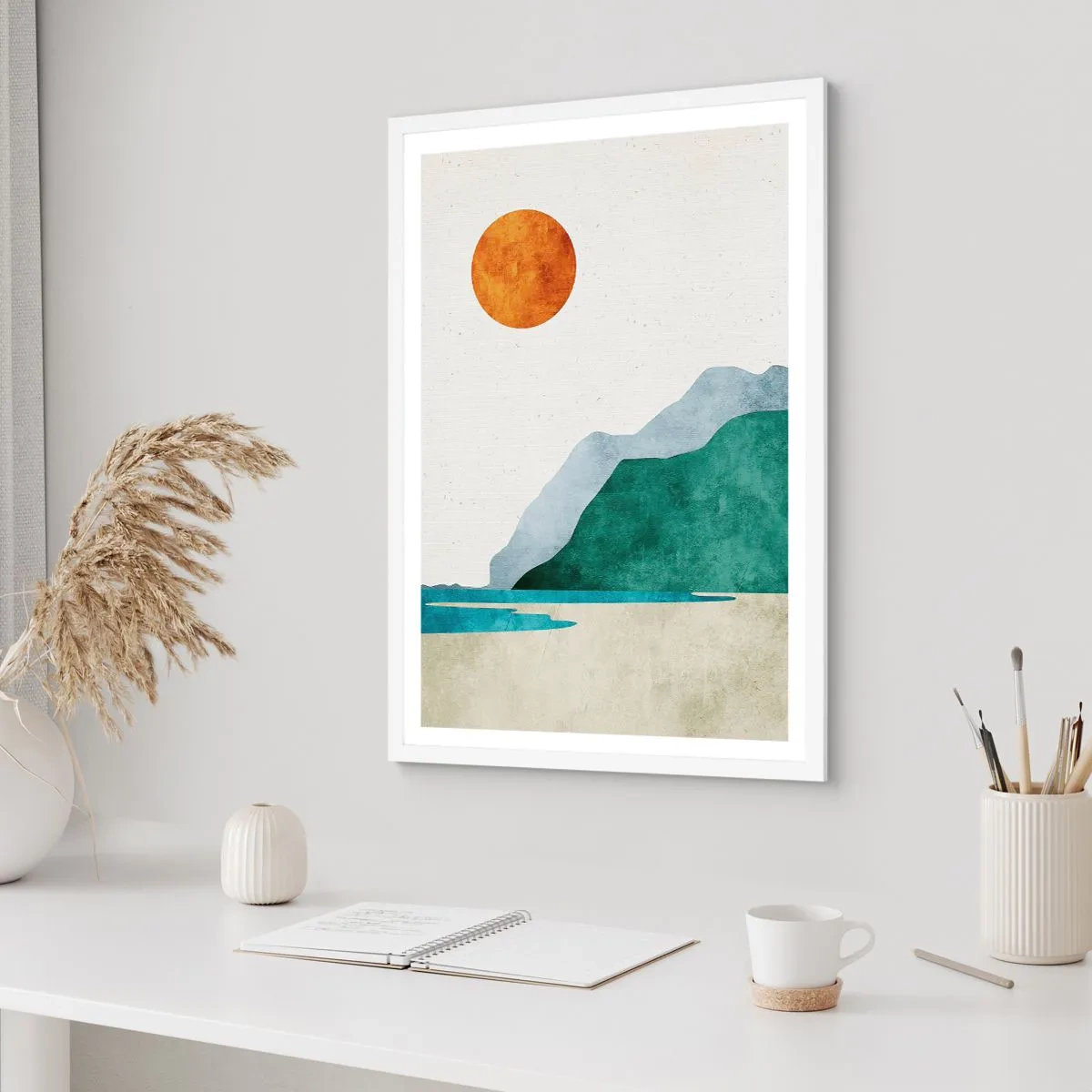 Affisch i vit ram - Landskap som det borde vara - 70x100 cm