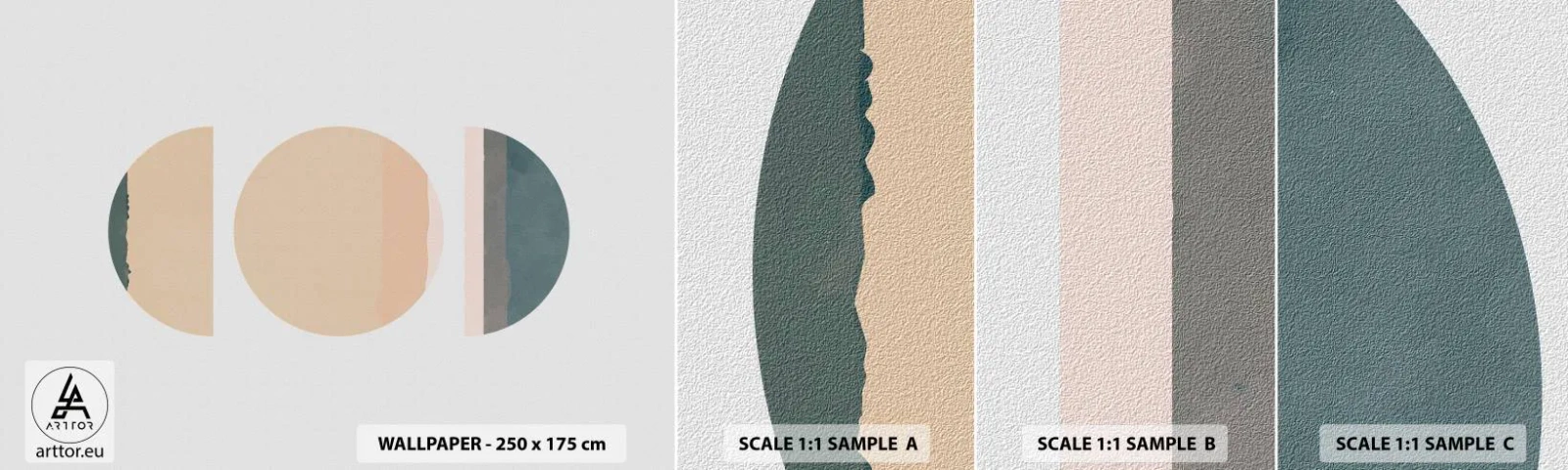 Provbit av självhäftande fototapet Deluxe Sticker - Hjul efter hjul - Abstraktion, Bit, Modern konst - 100x30 cm