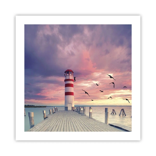 Affisch - Dags att bege sig till hamnen - 50x50 cm