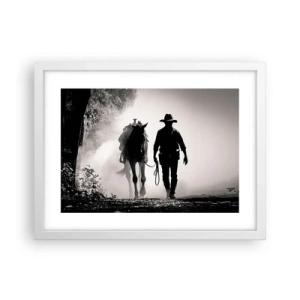 Affisch i vit ram - En morgon i Texas - 40x30 cm