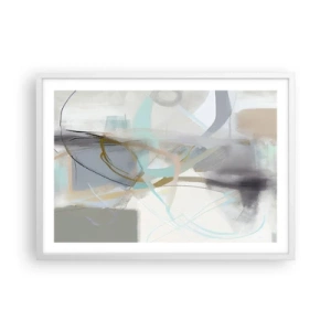 Affisch i vit ram - Dimmig abstraktion - 70x50 cm